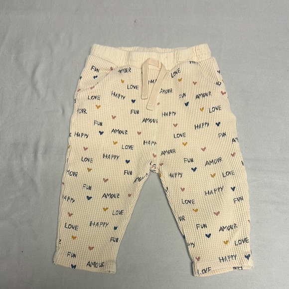 Zara Baby Cream Waffle Knit Pants - Picture 1 of 3